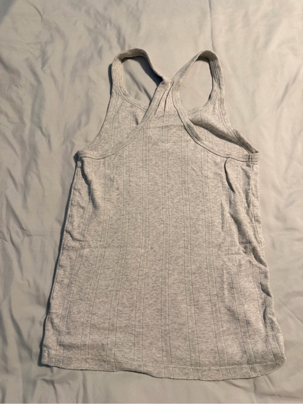 aerie Light Gray Ribbed Racerback Tank - Picture 2 of 3